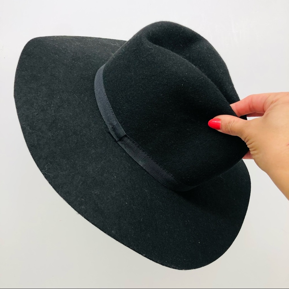 J.CREW Italian Wool Black Floppy Fall / Winter Hat S/M